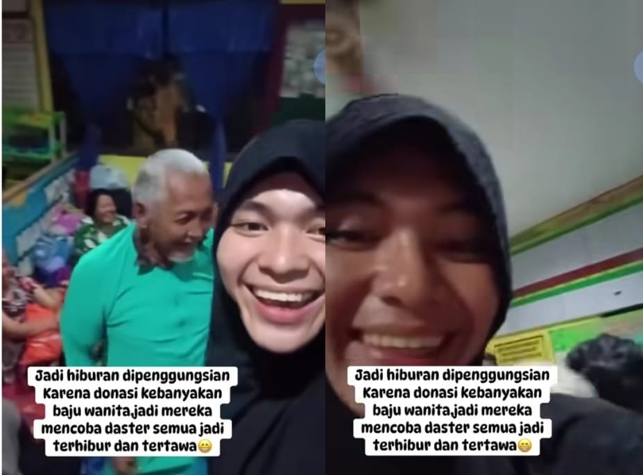 Viral di Pengungsian! Bantuan Sandang Korban Banjir Sumatera Didominasi Baju Wanita, Pria Ini Terpaksa Pakai Daster